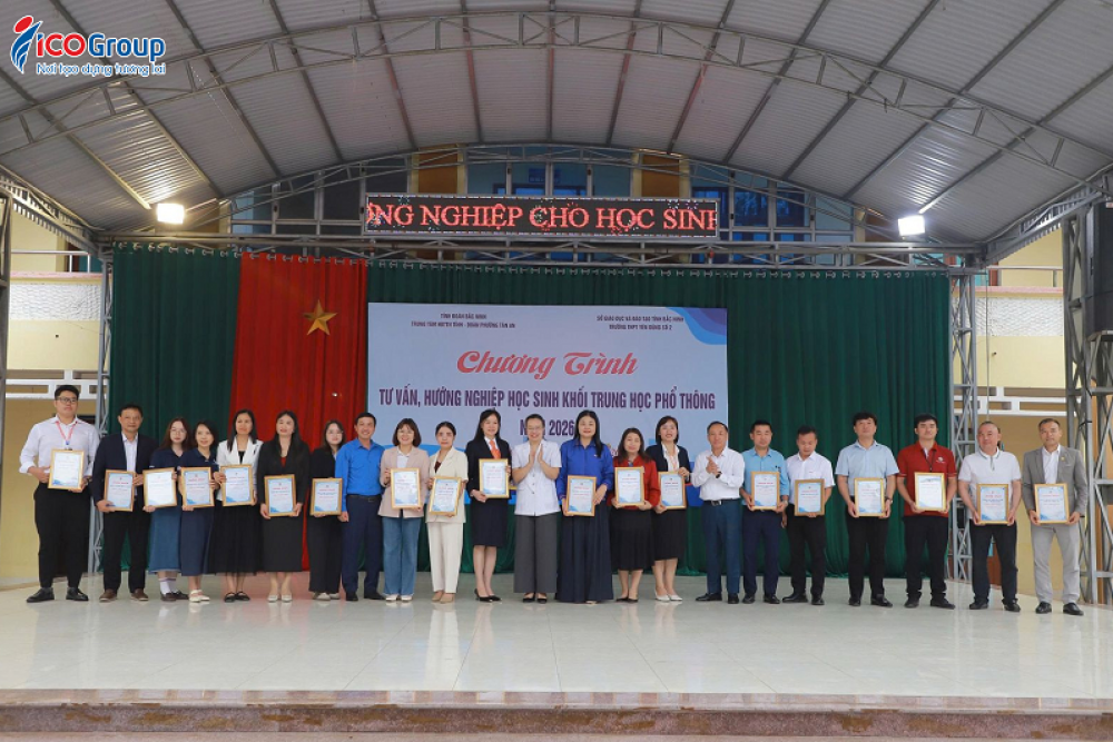 ICOGroup được trao chứng nhận "Đơn vị đồng hành" trong chương trình hướng nghiệp tỉnh Bắc Ninh 2026