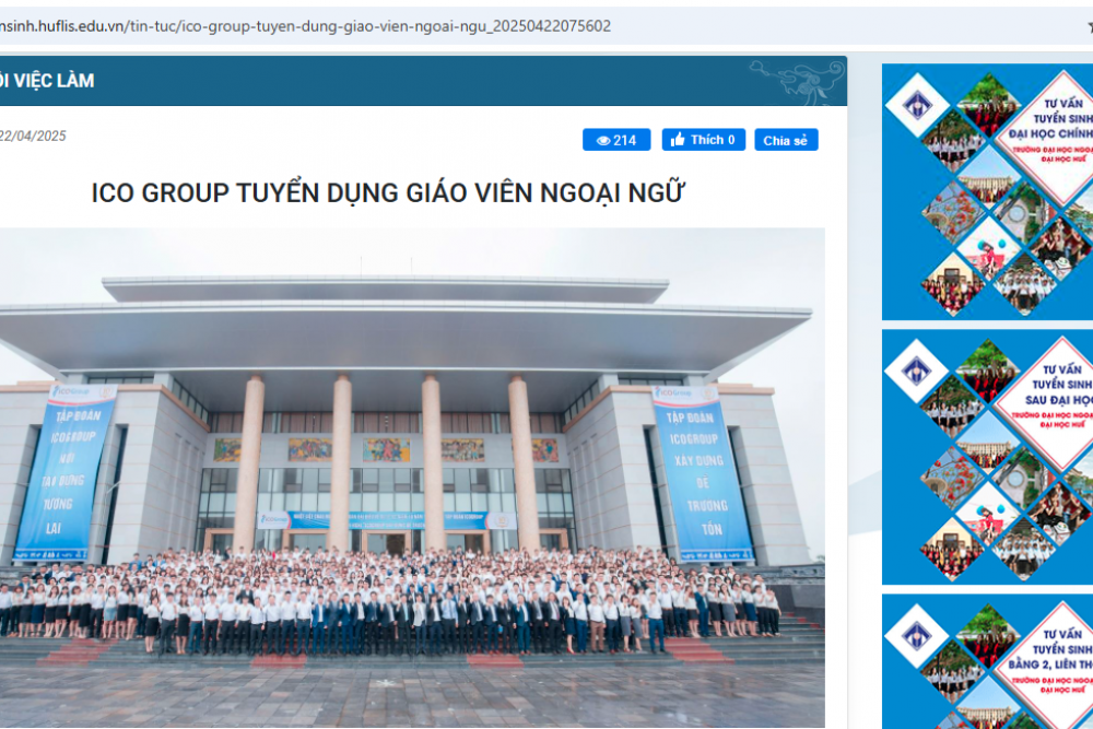 ICOGroup hợp tác cùng Đại học Ngoại ngữ – Đại học Huế: Mở rộng cánh cửa nghề nghiệp cho sinh viên ngành ngoại ngữ
